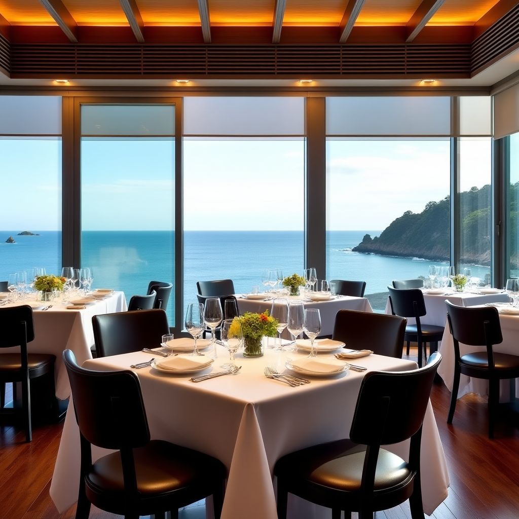 Upscale restaurant dining area