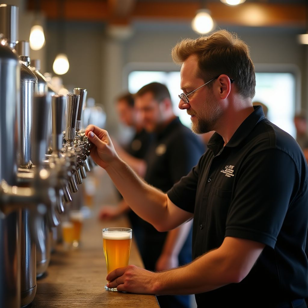 Staff training session at a brewery