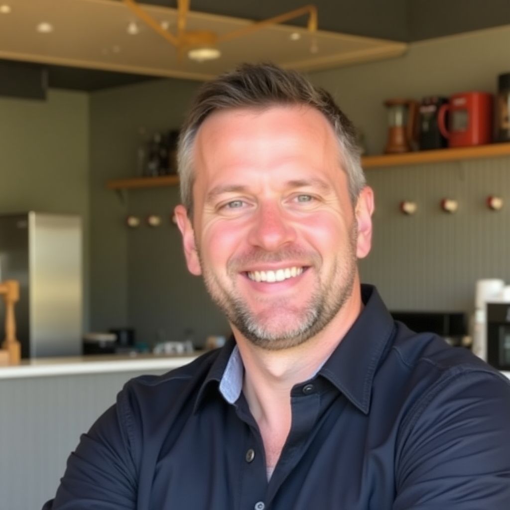 Consultant reviewing operations at a cafe
